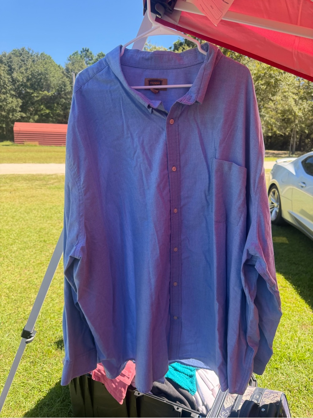 The Foundry Supply Co. Men's Button-Down Shirt in Blue-Purple